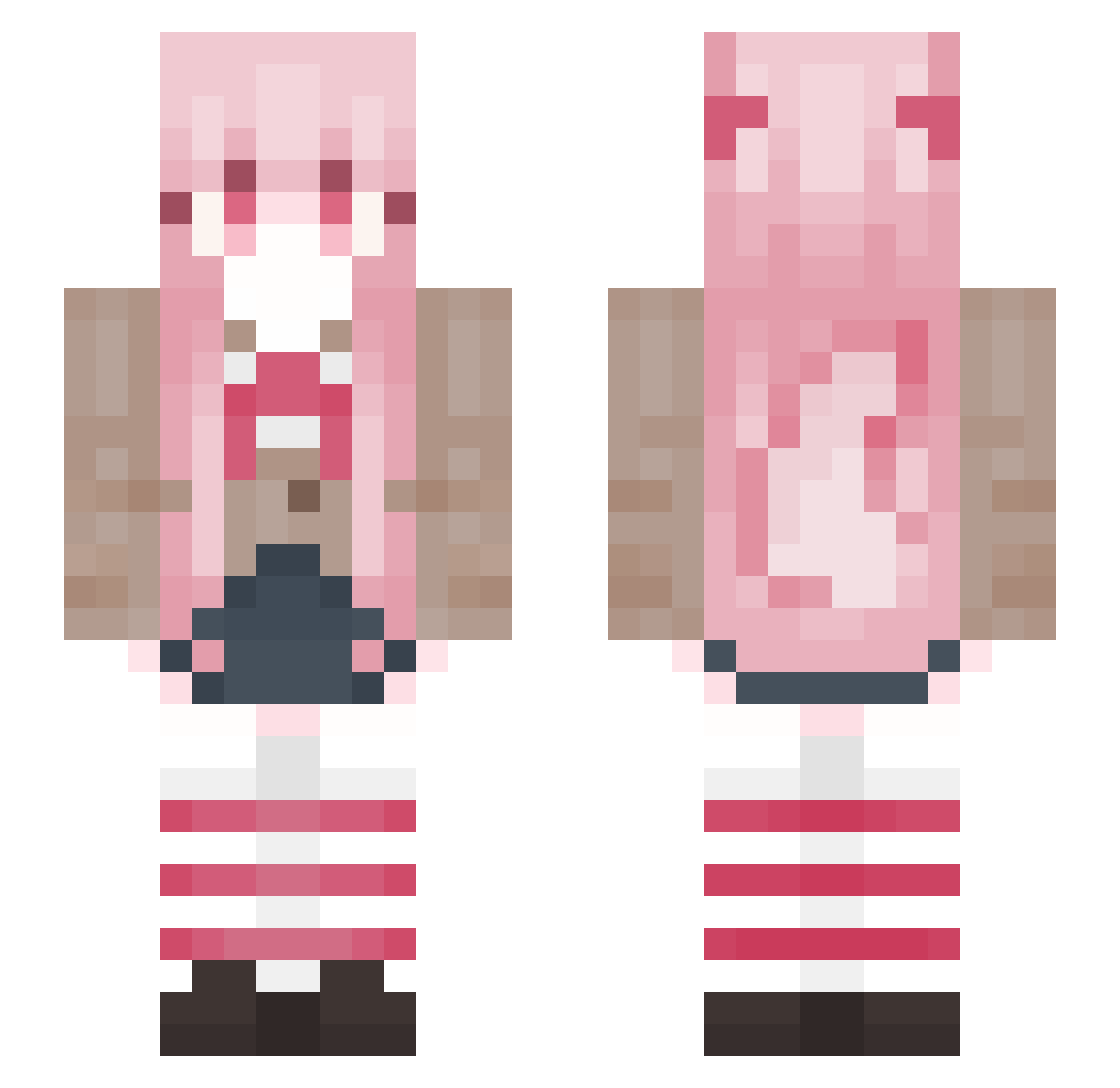 xJXSx Minecraft skin, front and back view