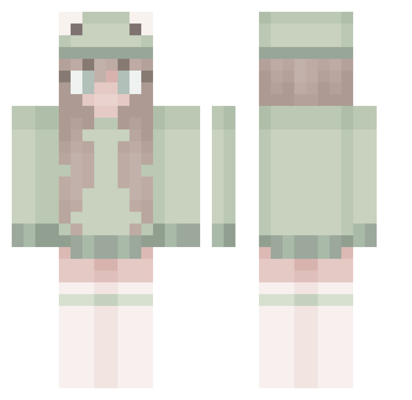 AppelFlap22 Minecraft skin, front and back view