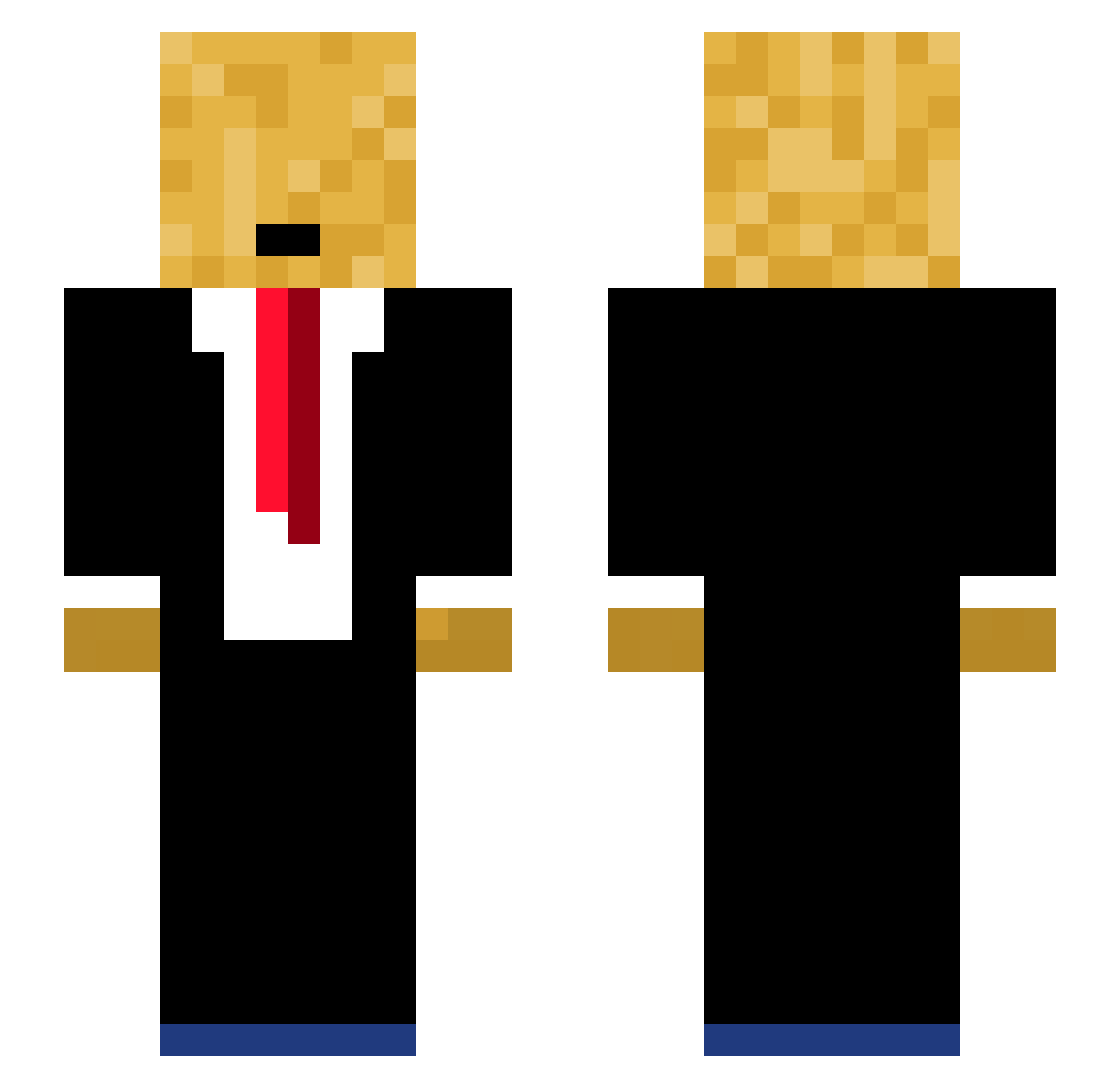 Pulud Minecraft skin, front and back view