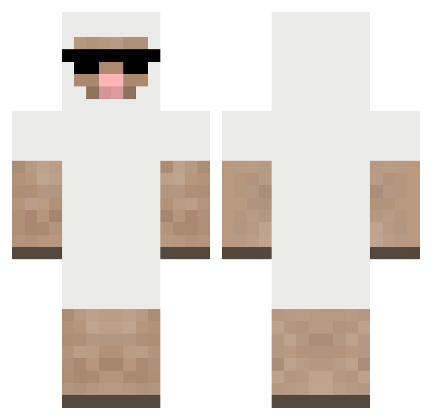 WarmSex Minecraft skin, front and back view