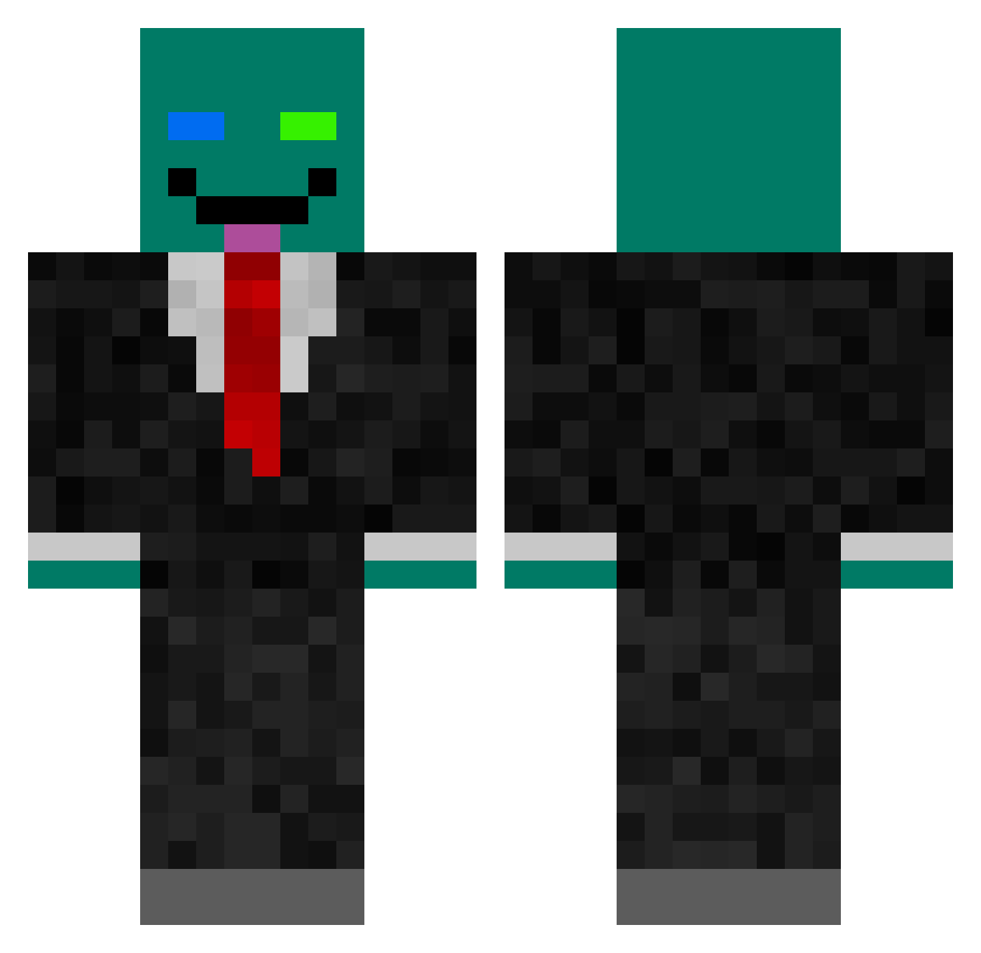 CamTMH Minecraft skin, front and back view