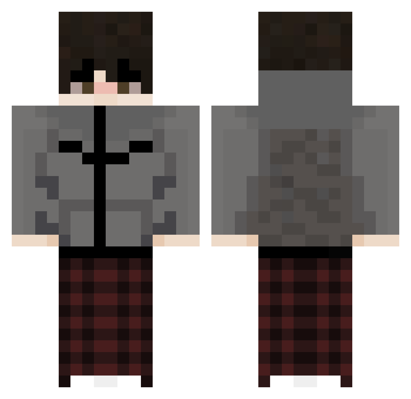 DamianRubick Minecraft skin, front and back view