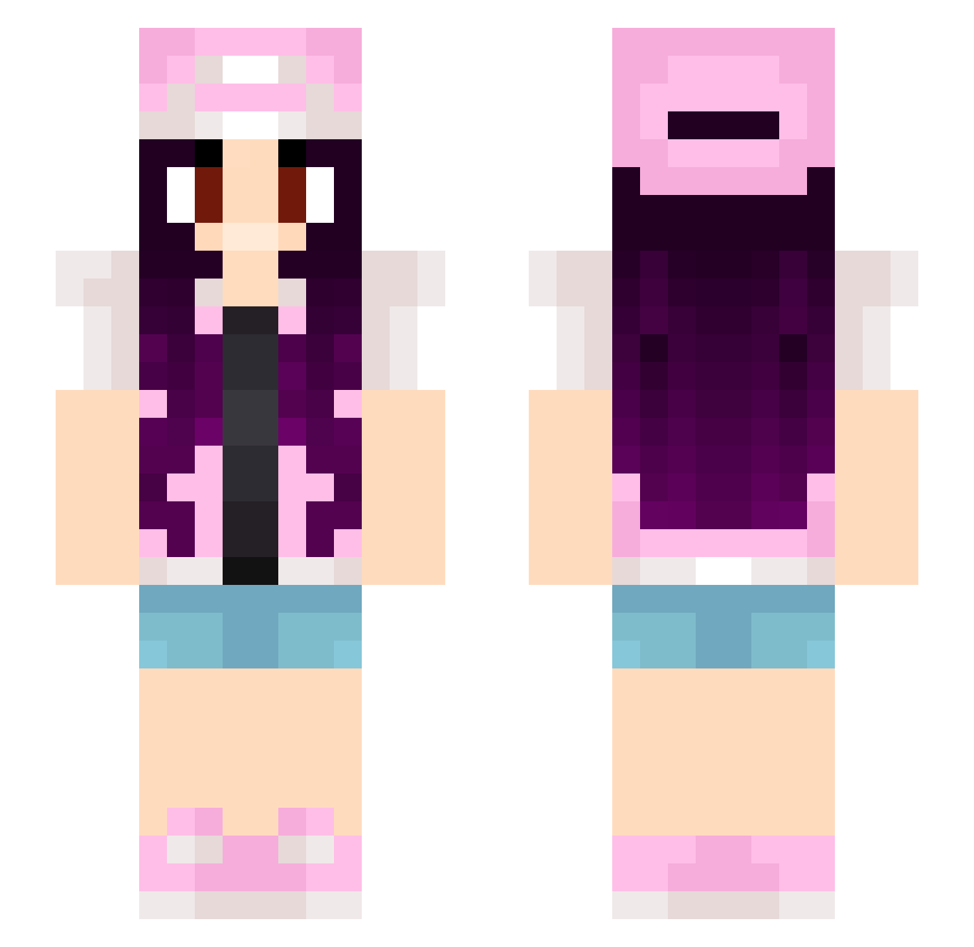 Pao_Nyan Minecraft skin, front and back view