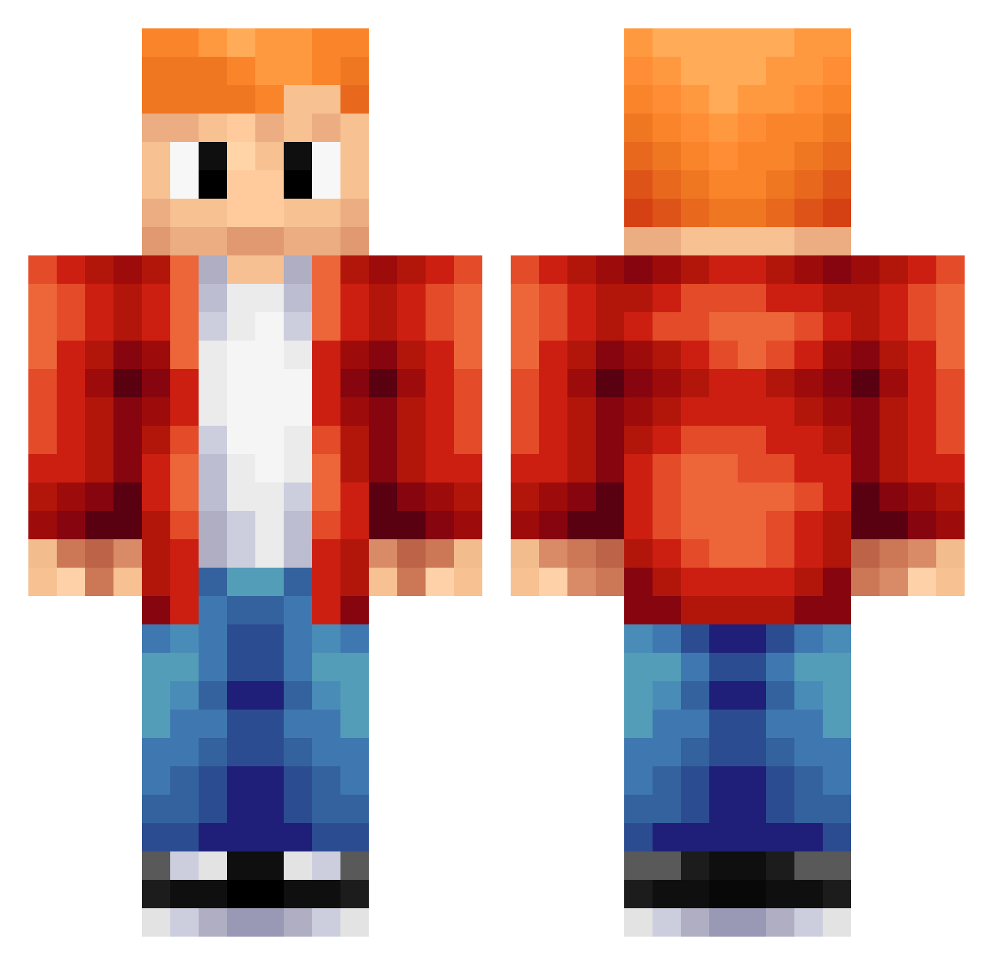 shebang Minecraft skin, front and back view
