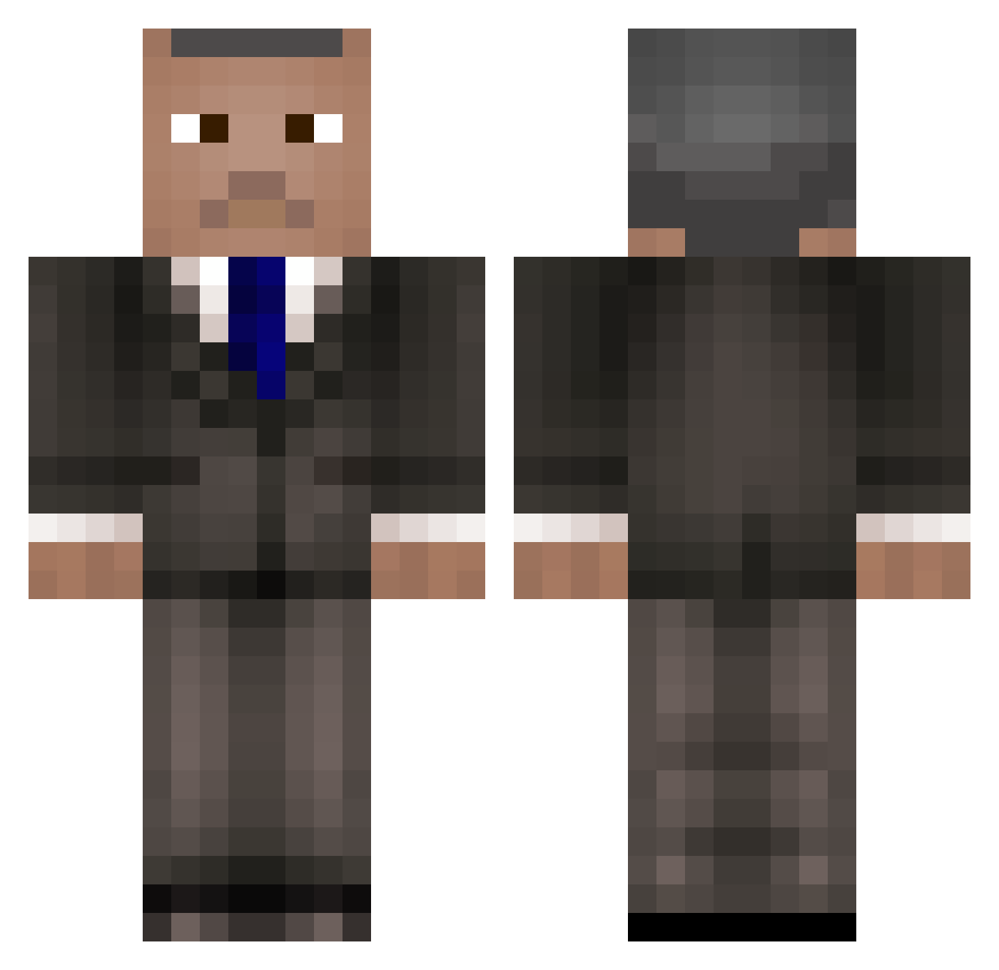sekete Minecraft skin, front and back view