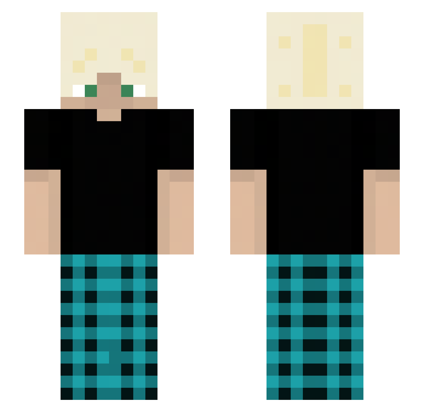 xSplatunie Minecraft skin, front and back view