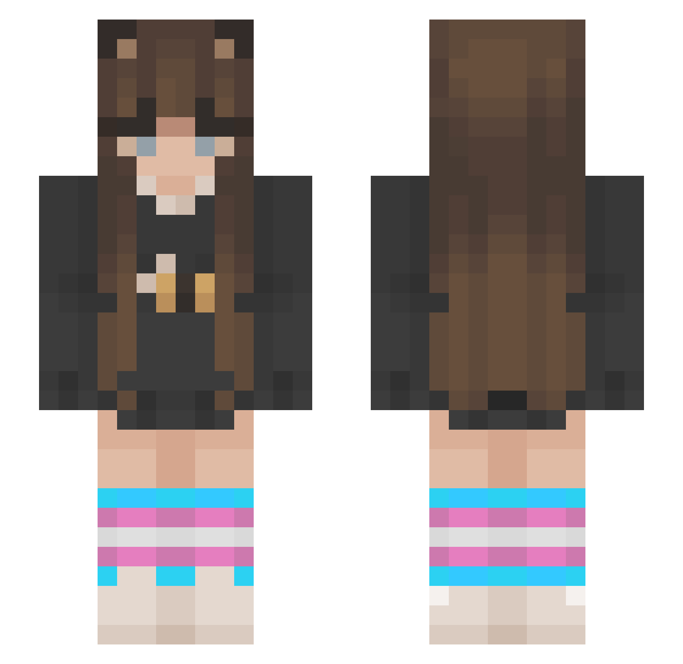 MushroomFX Minecraft skin, front and back view
