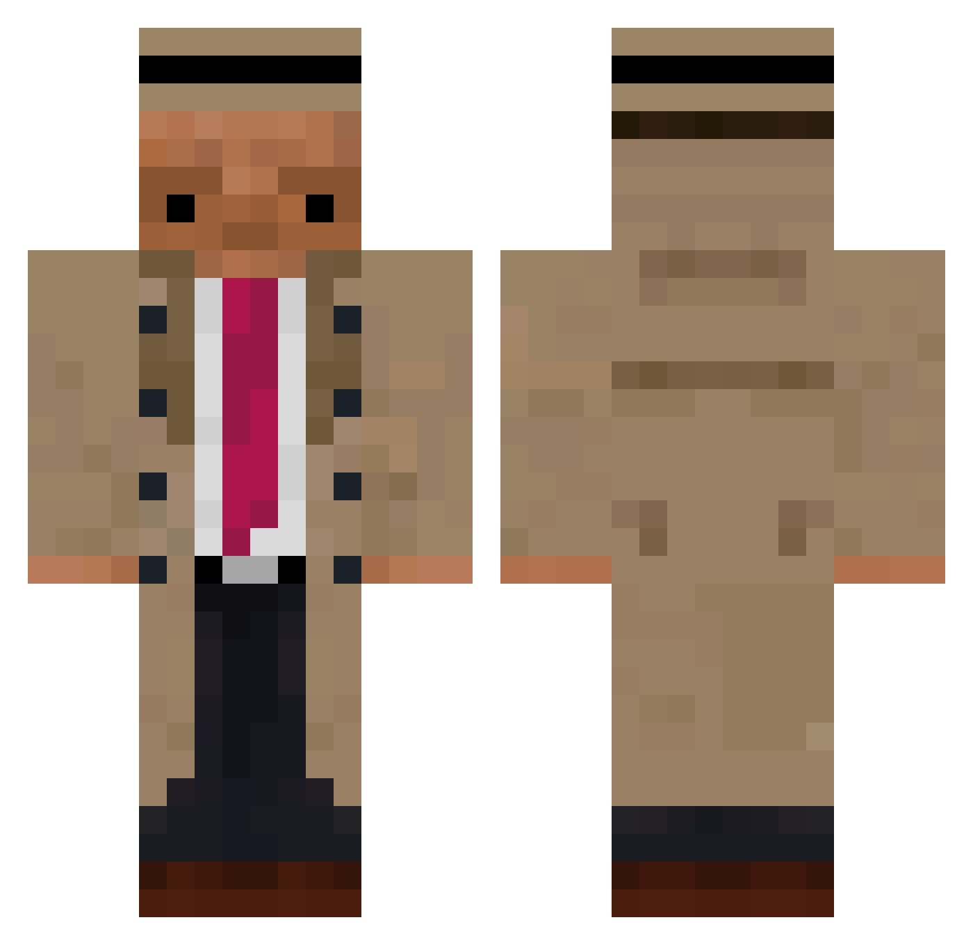 Doaksfoks Minecraft skin, front and back view
