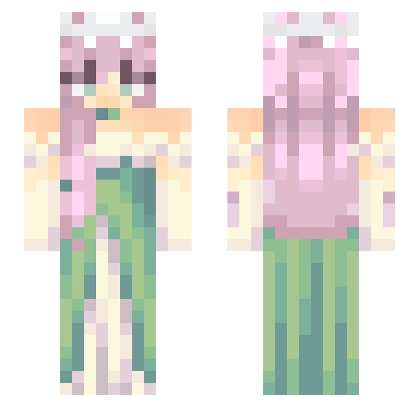 sunkissedegg Minecraft skin, front and back view