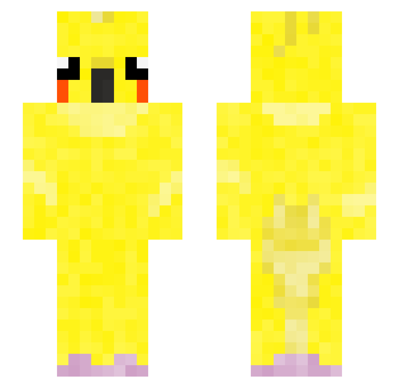 DKTheBird Minecraft skin, front and back view
