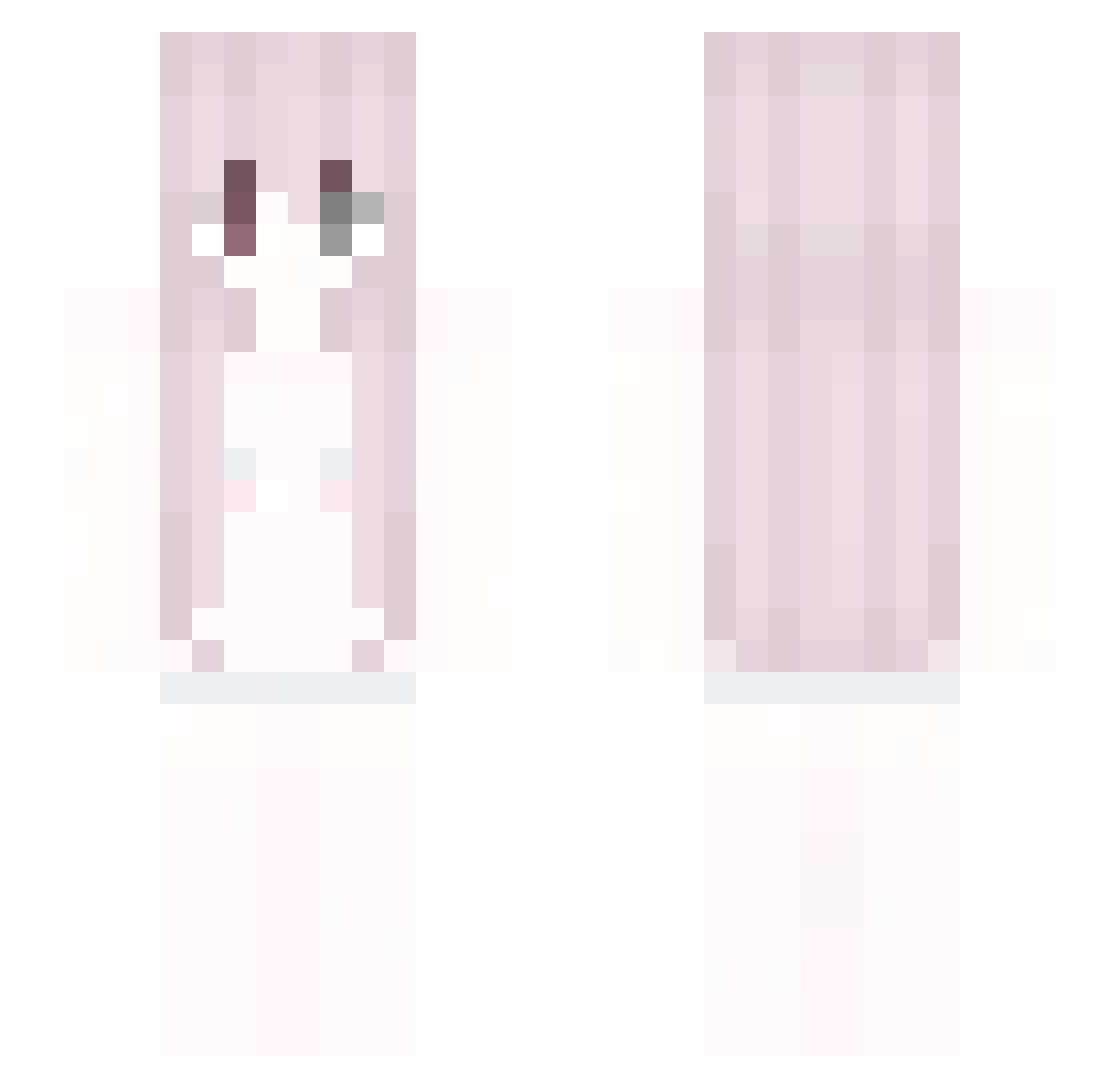 yWass Minecraft skin, front and back view