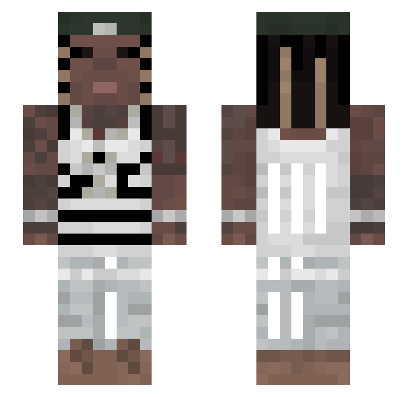 biyuzii Minecraft skin, front and back view