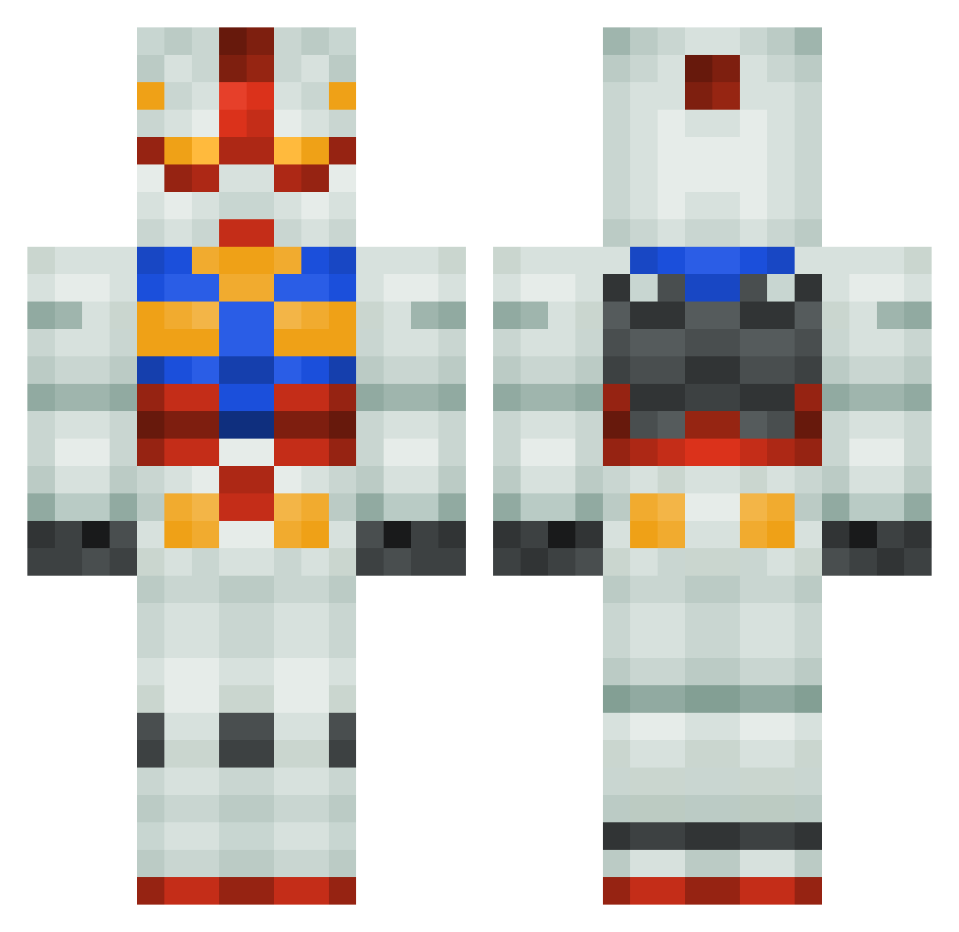 Jonafart Minecraft skin, front and back view
