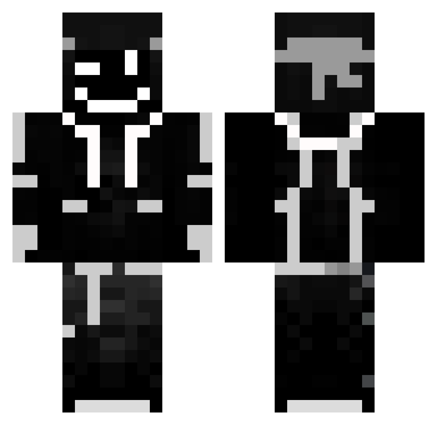 Sxbspace Minecraft skin, front and back view