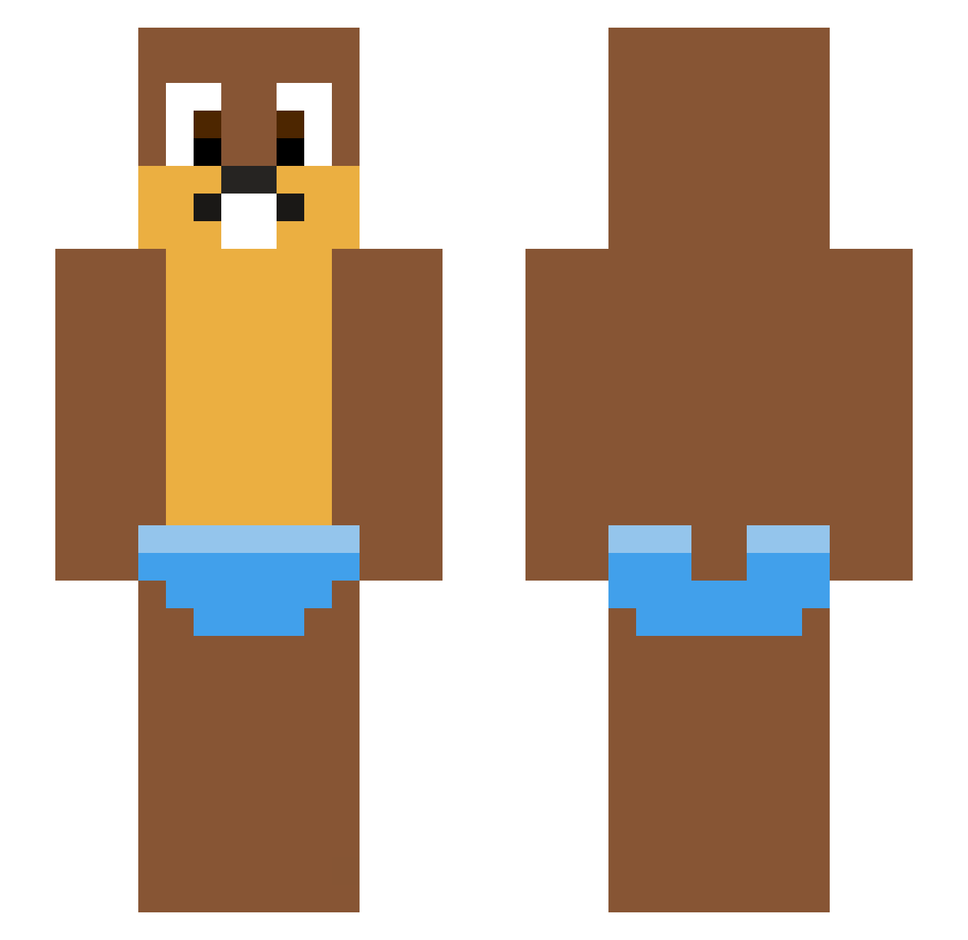 tegohat Minecraft skin, front and back view
