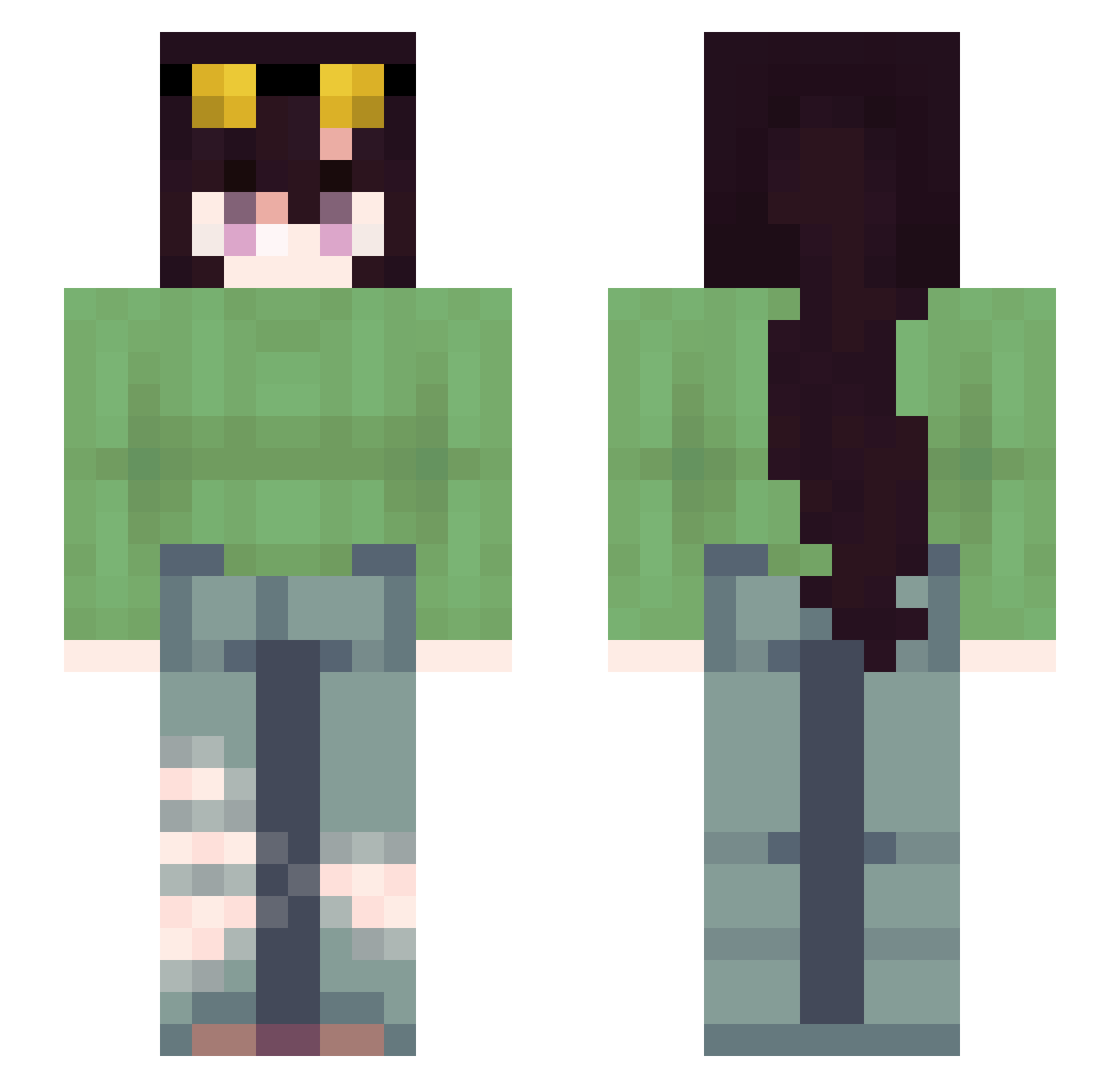 LawdPengu Minecraft skin, front and back view