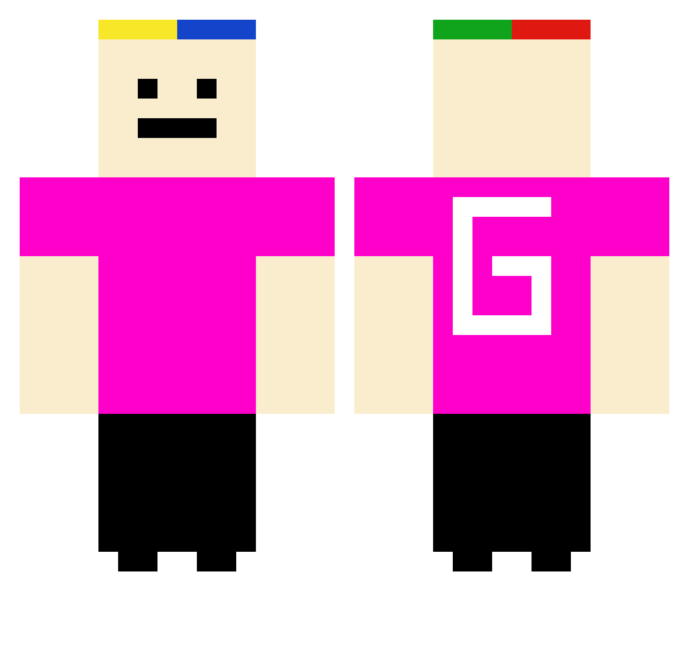 Szafik Minecraft skin, front and back view