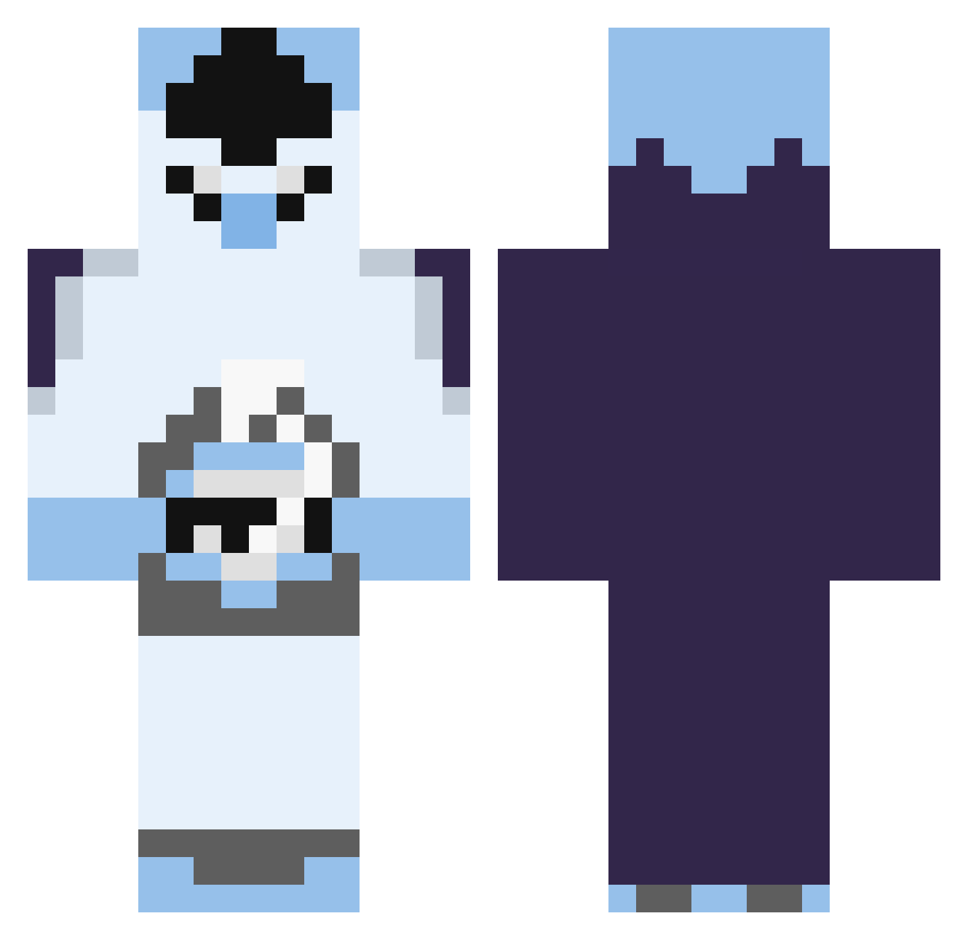 Mogamba223 Minecraft skin, front and back view