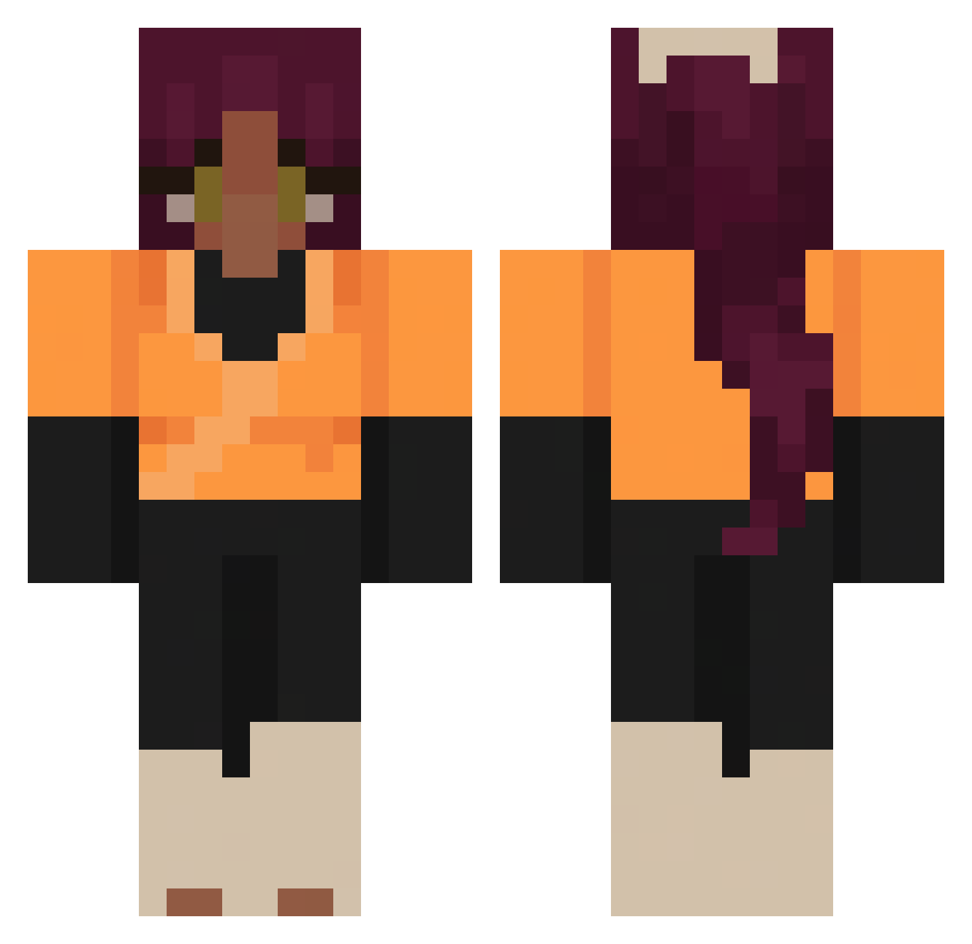 xserenecatx Minecraft skin, front and back view