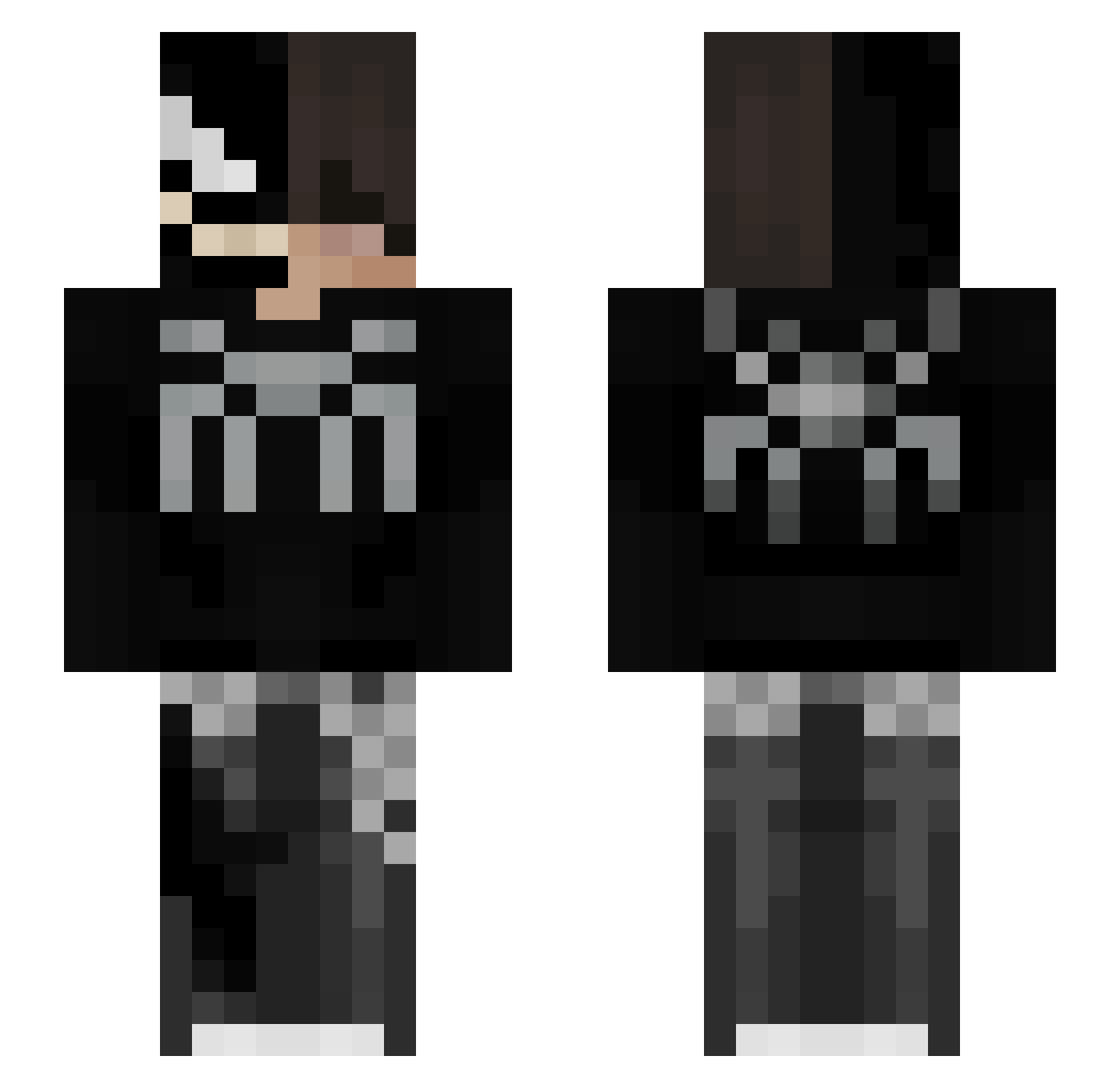 SilentKiller654 Minecraft skin, front and back view