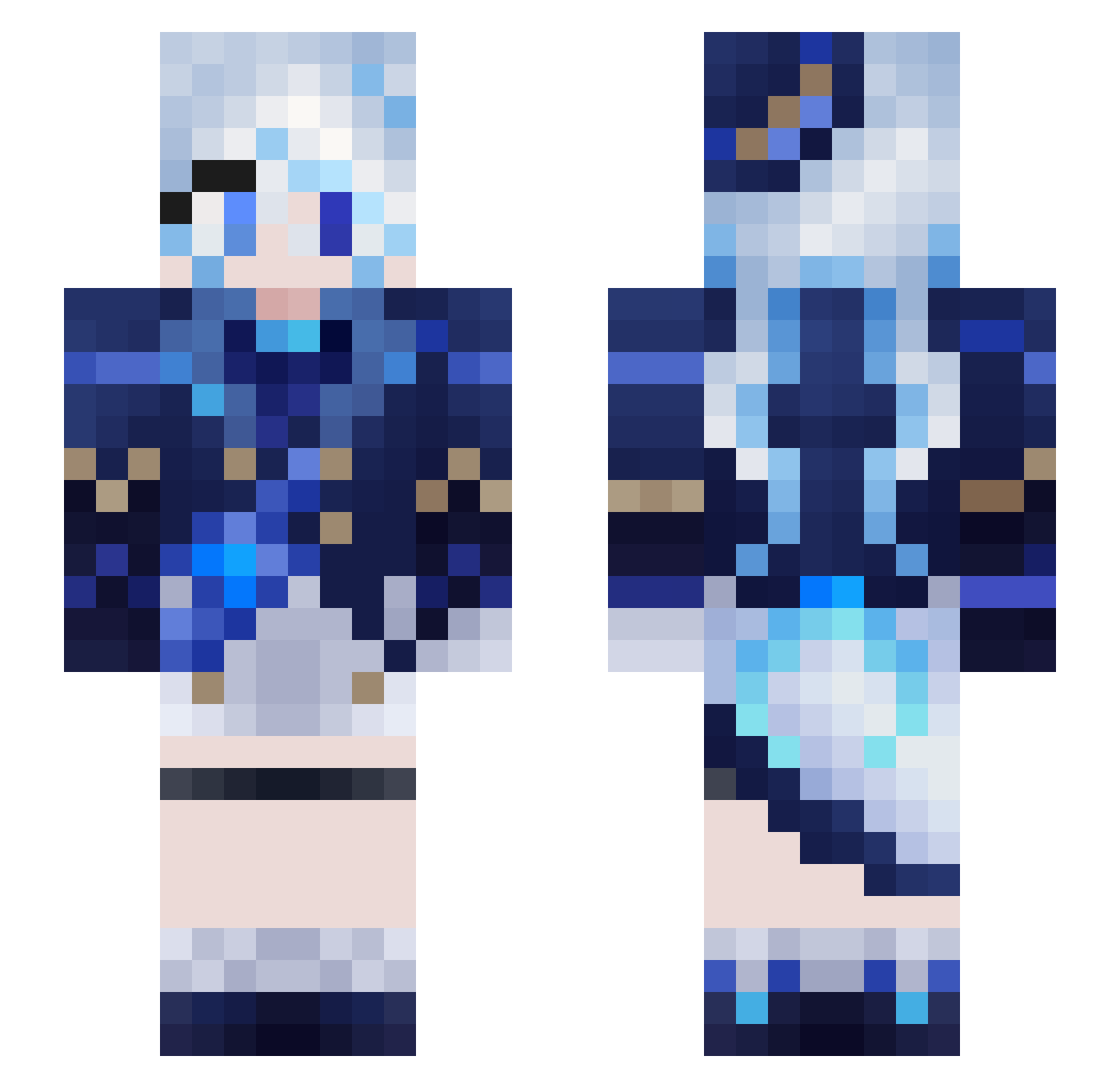FCrem Minecraft skin, front and back view