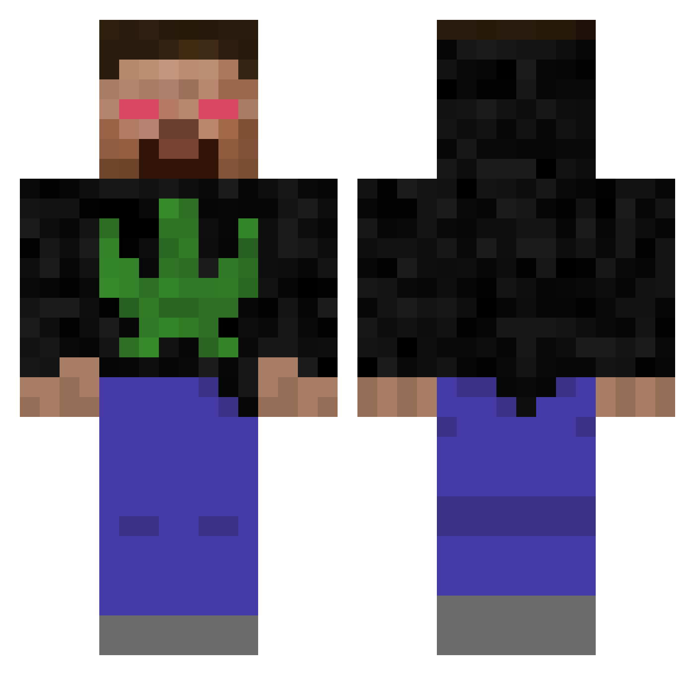 Madsen999 Minecraft skin, front and back view