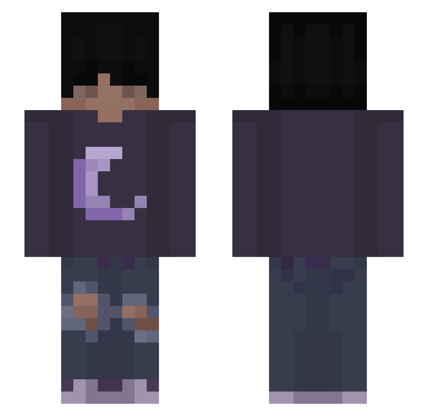 zKevw Minecraft skin, front and back view