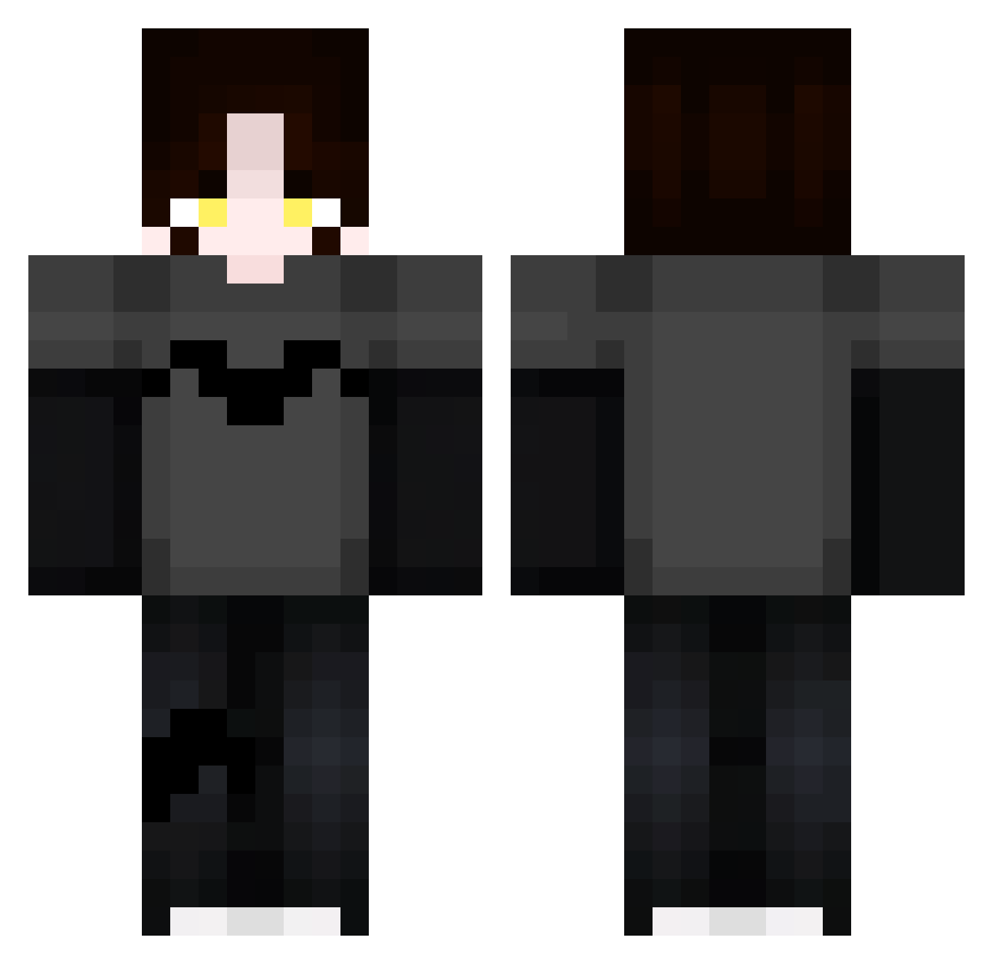 Keyjow Minecraft skin, front and back view