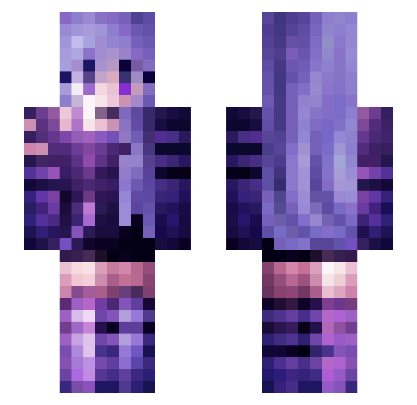 pixelsminer Minecraft skin, front and back view