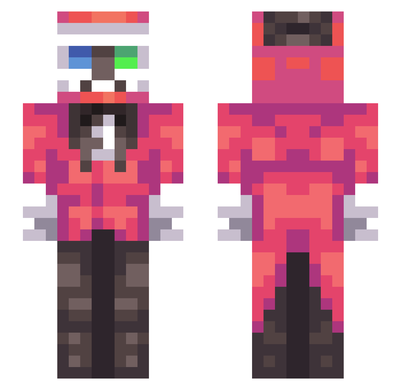 calatheamusaica Minecraft skin, front and back view