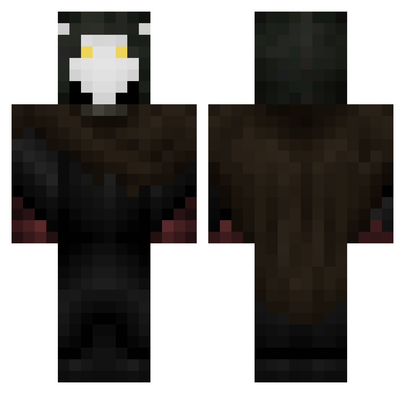 Killer38830 Minecraft skin, front and back view