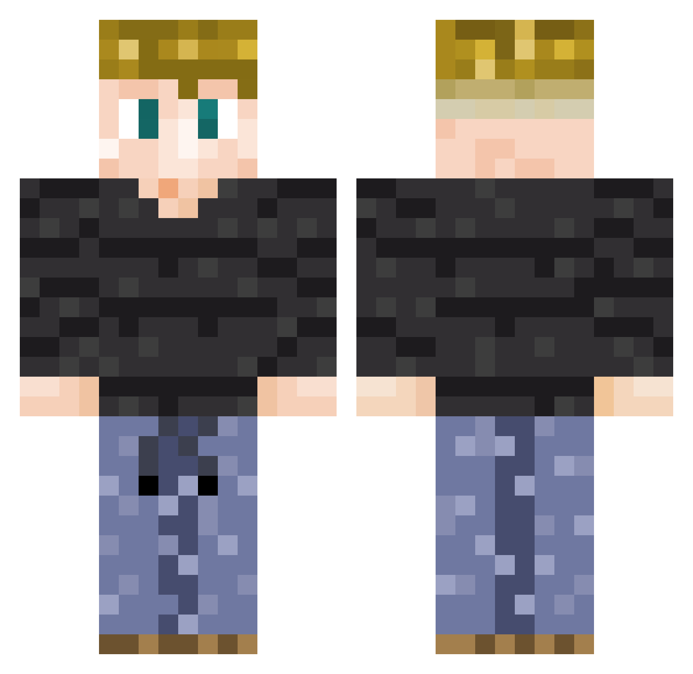 Ghostjoakim12 Minecraft skin, front and back view