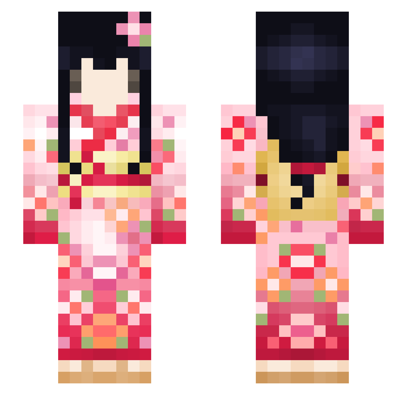 StylishSpore Minecraft skin, front and back view