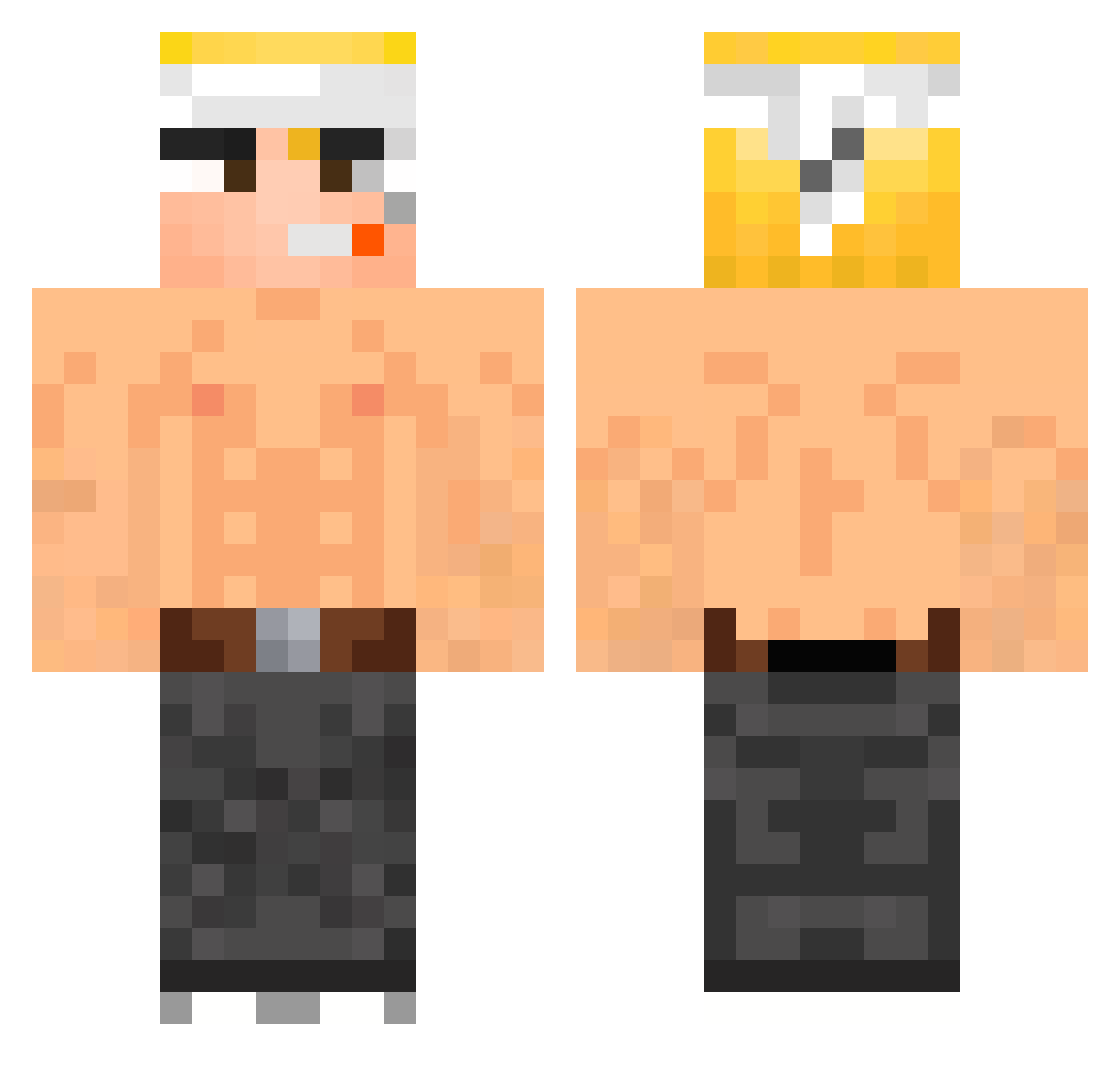 Affelix07 Minecraft skin, front and back view