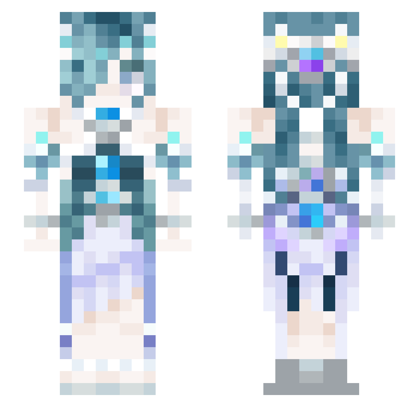 SeofLya Minecraft skin, front and back view