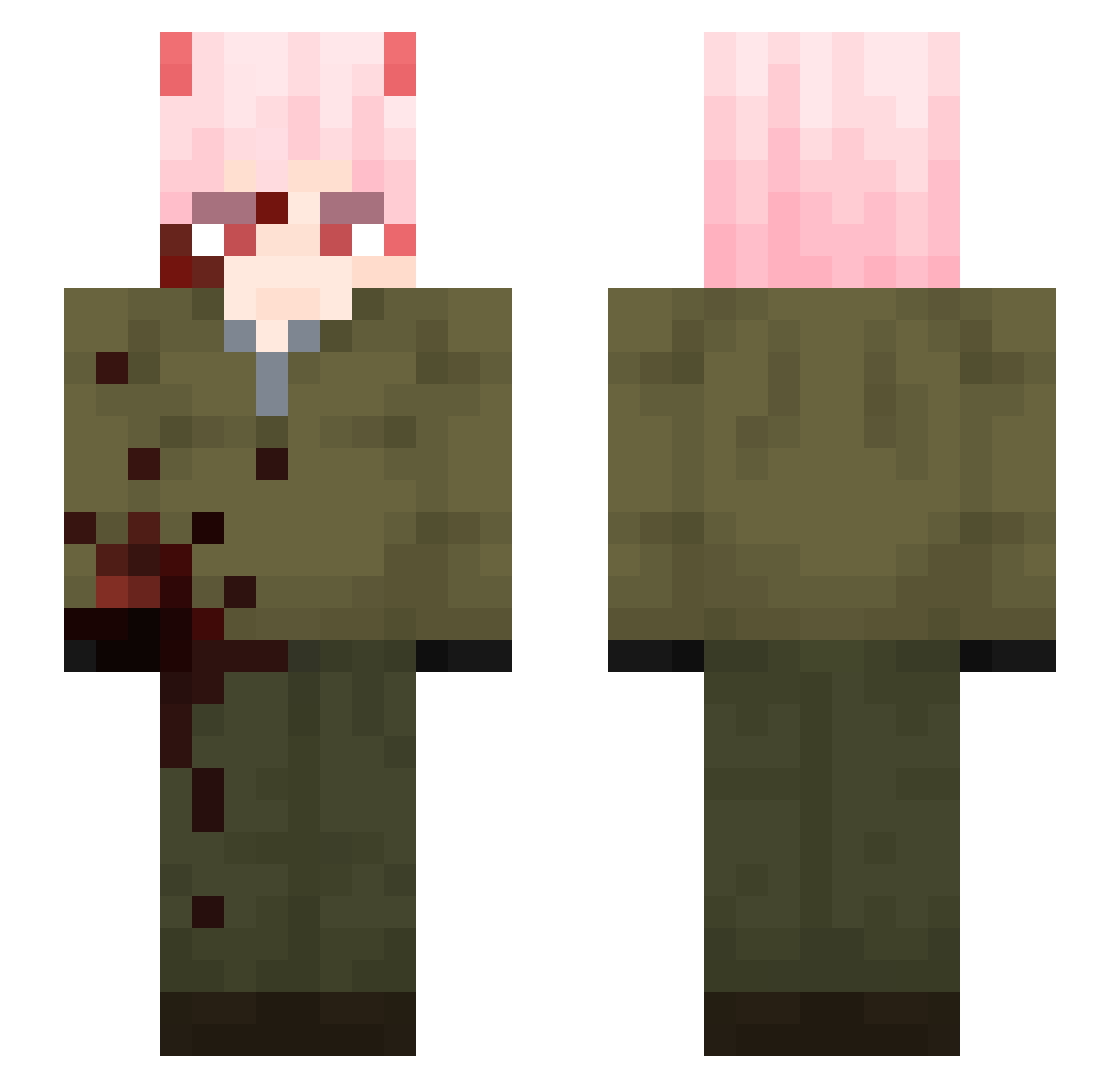 roriARG Minecraft skin, front and back view