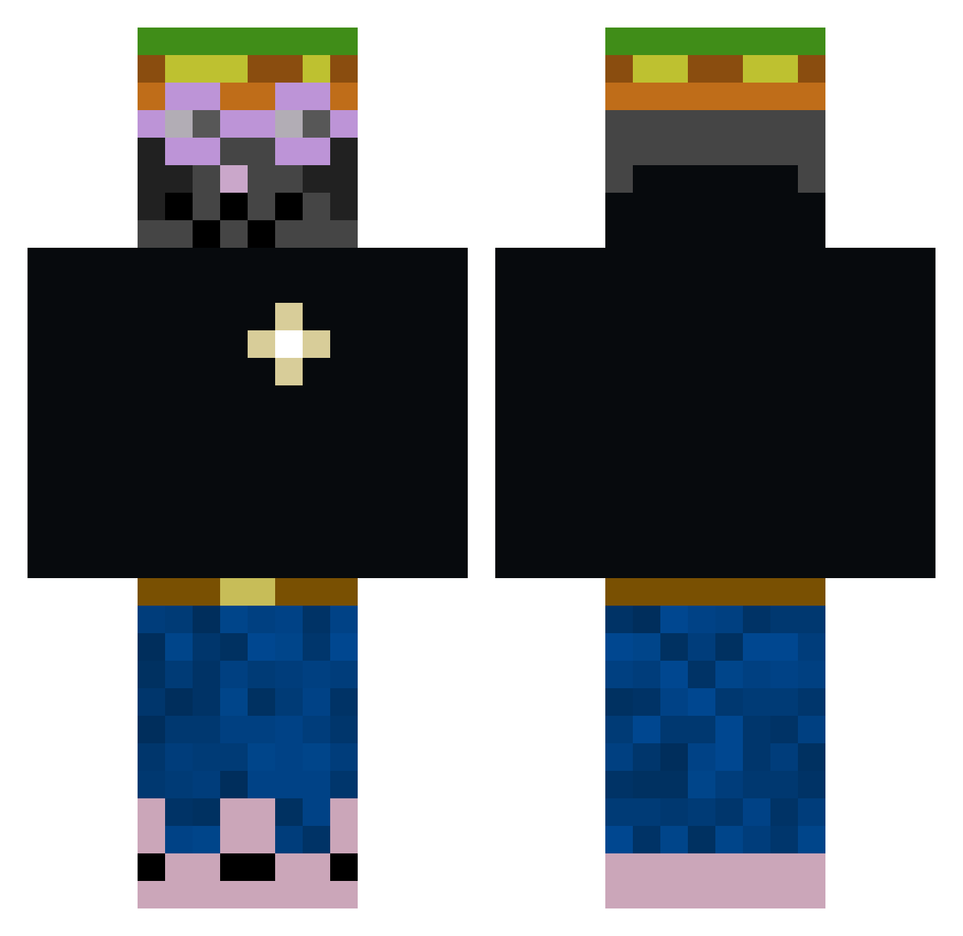 O1iv3r_1121 Minecraft skin, front and back view