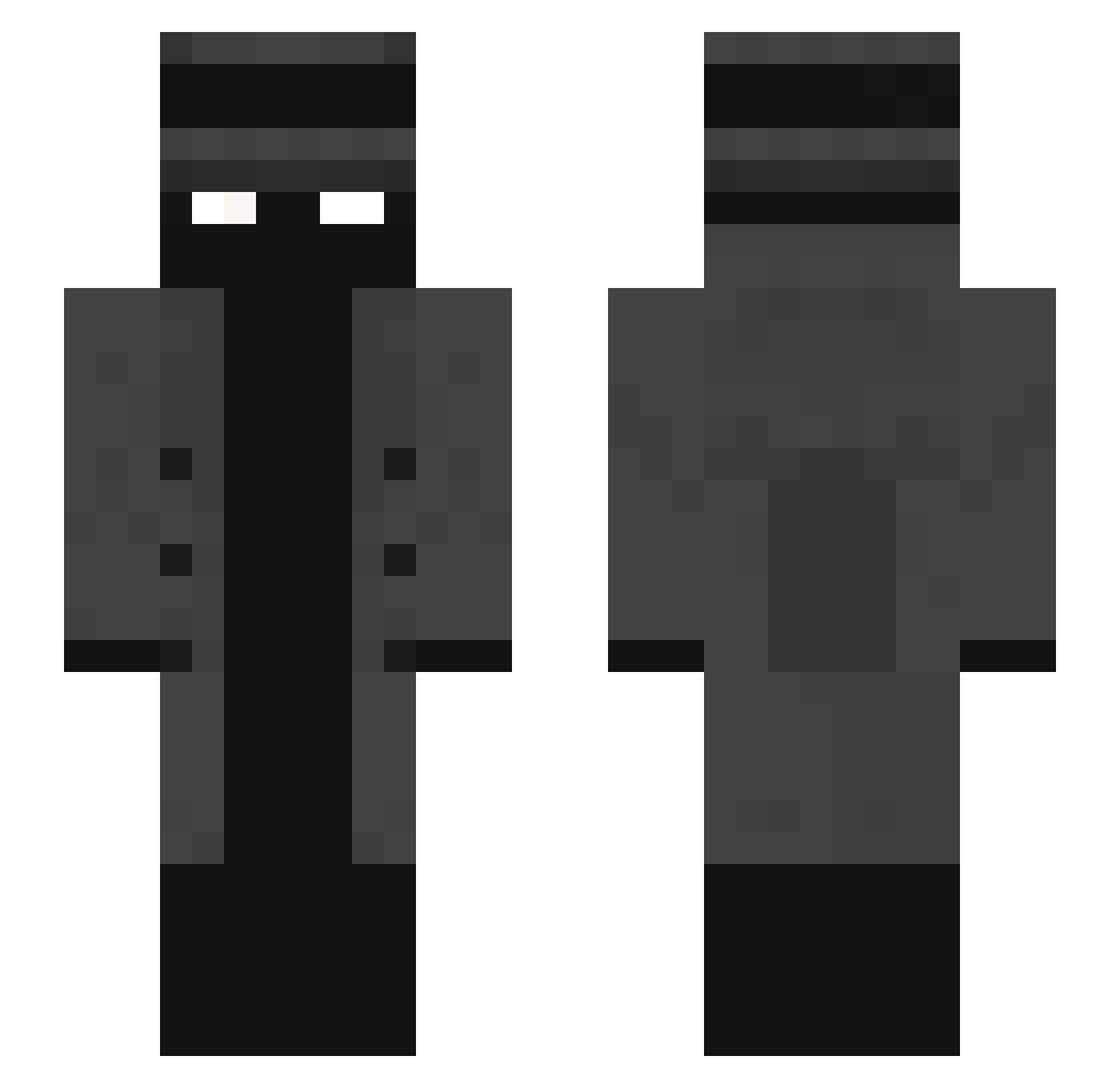 Quintessen Minecraft skin, front and back view
