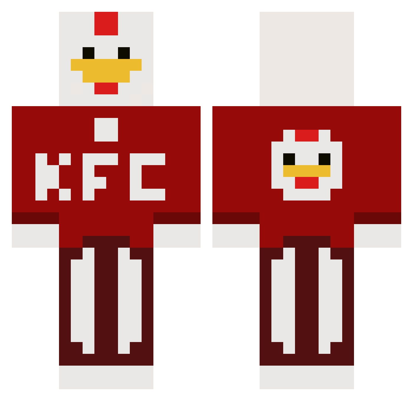 Binal Minecraft skin, front and back view