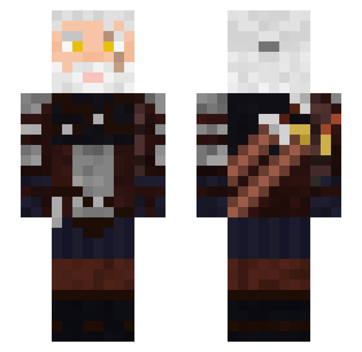 RhabdoS Minecraft skin, front and back view