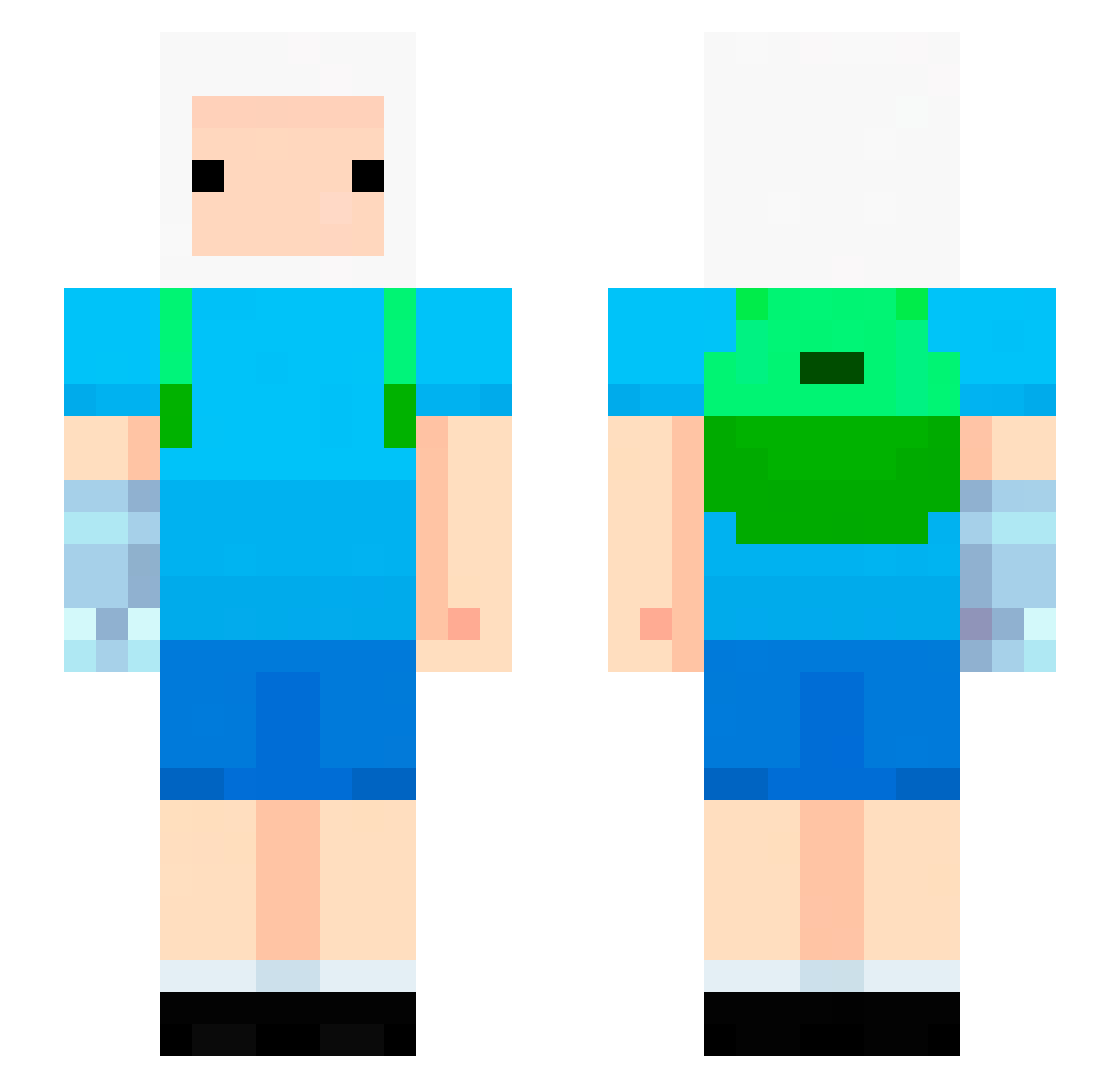 coozky Minecraft skin, front and back view
