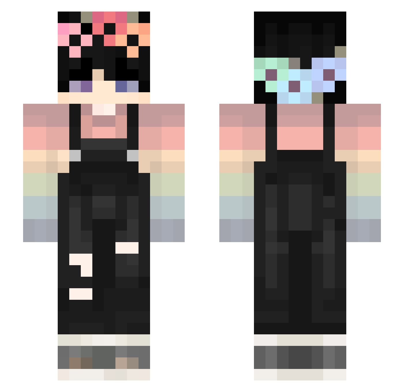 Zefortra Minecraft skin, front and back view