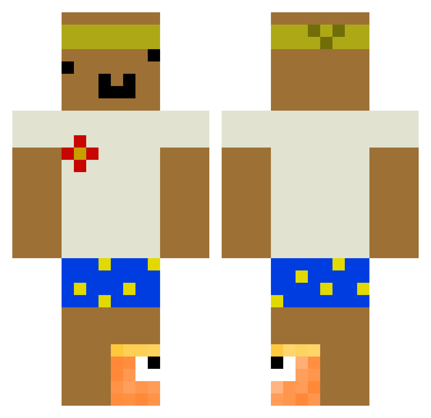 8Mustardd Minecraft skin, front and back view