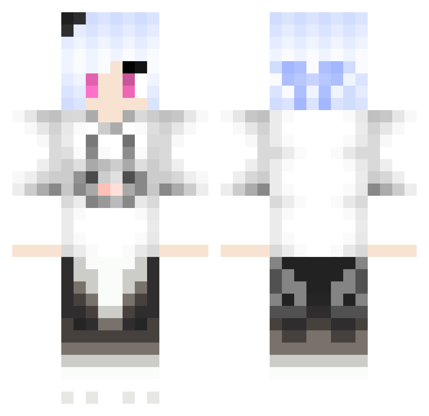 rabb27 Minecraft skin, front and back view