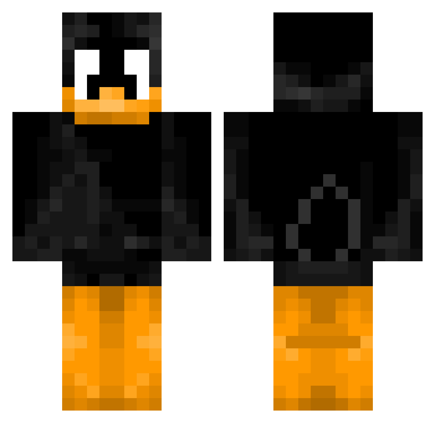 Zode Minecraft skin, front and back view
