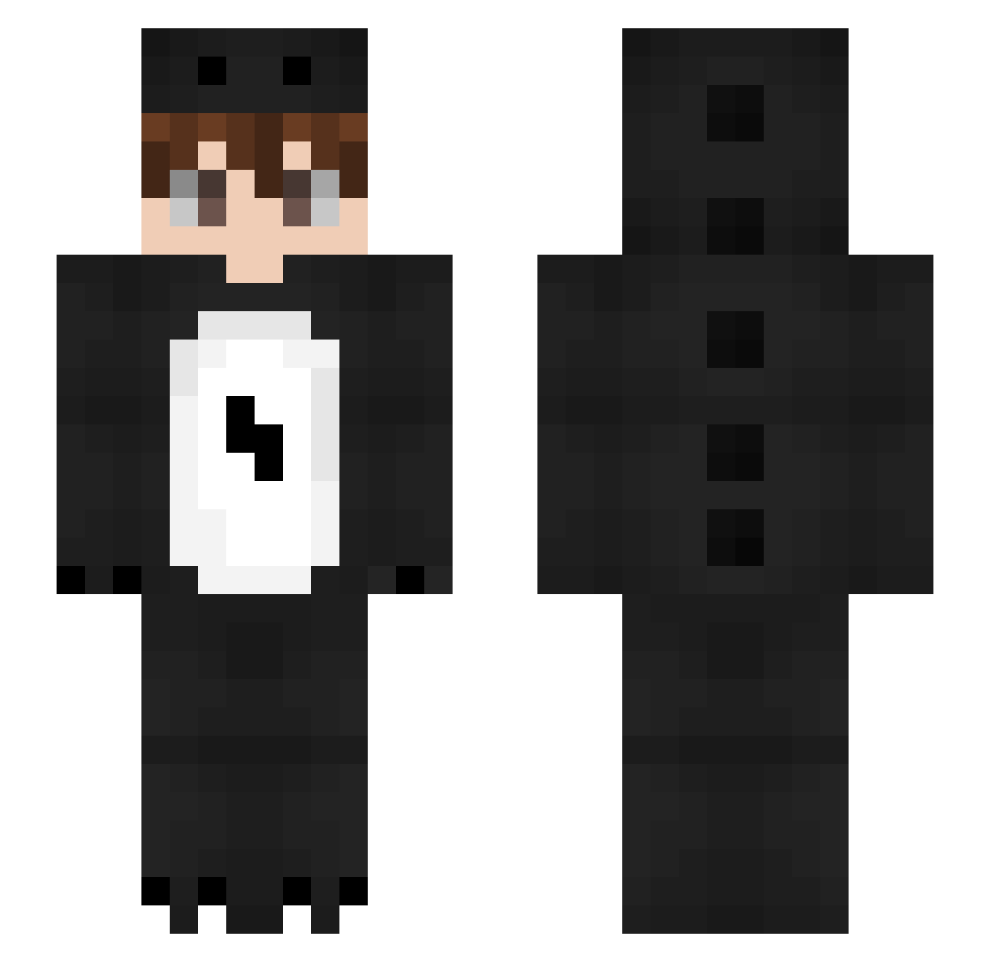 DiinkySaur Minecraft skin, front and back view