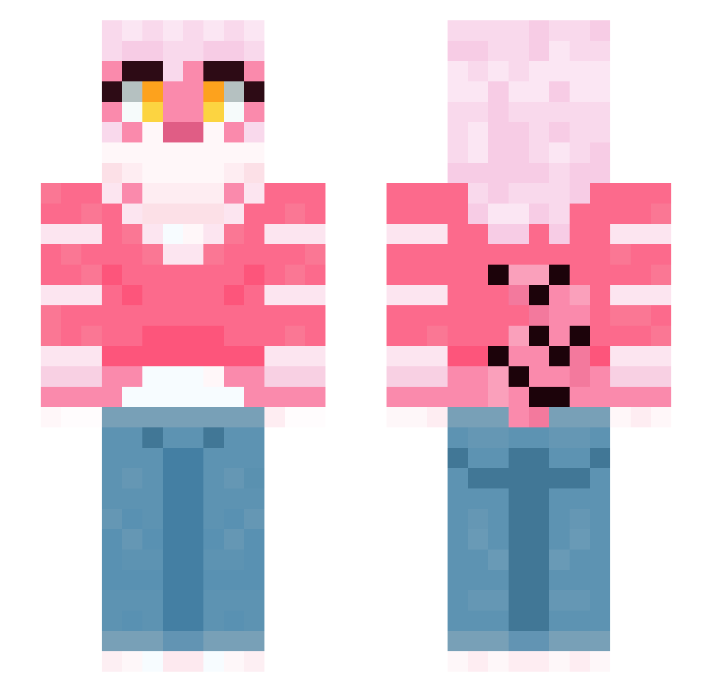 SucroseCynthia Minecraft skin, front and back view