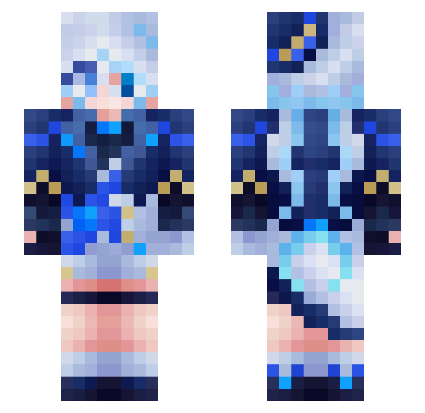 hhaoa Minecraft skin, front and back view