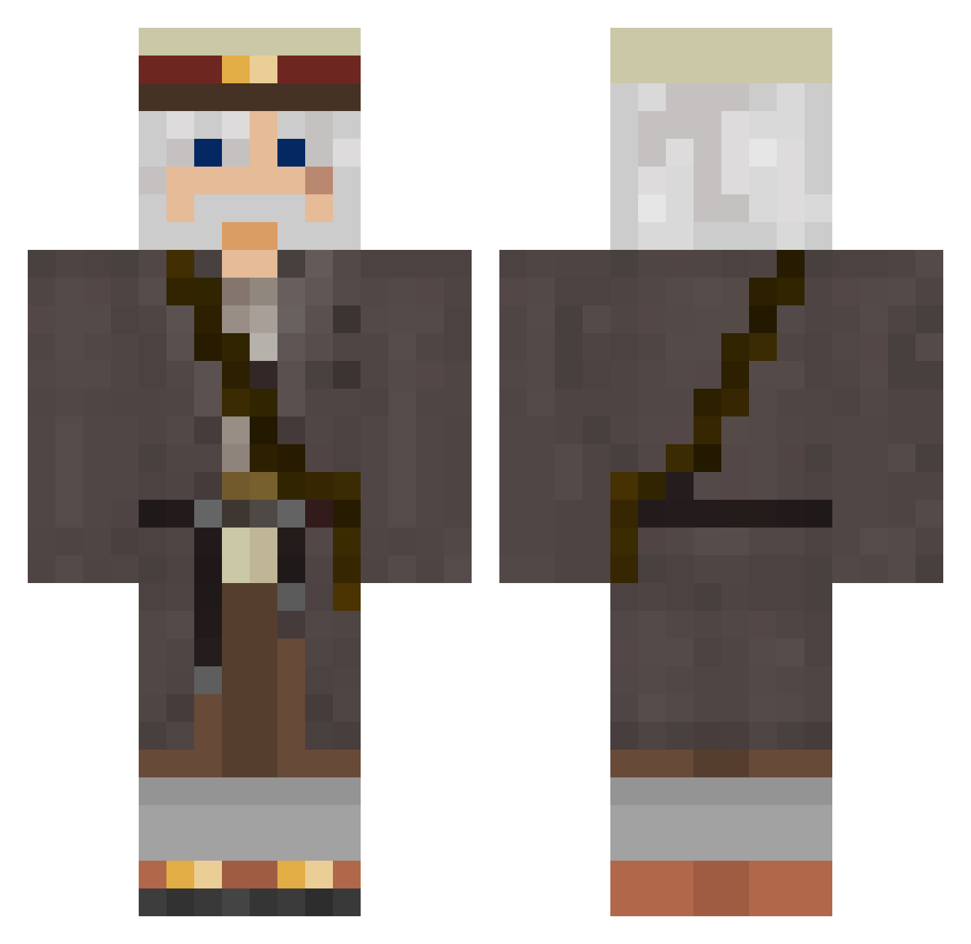 Tuba5935 Minecraft skin, front and back view