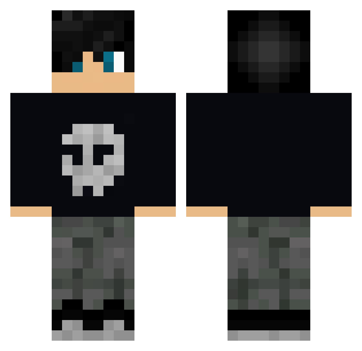 Calinmatt Minecraft skin, front and back view